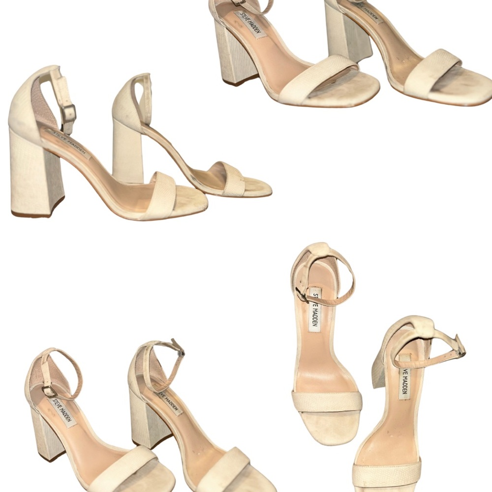 Steve Madden Cream Stiletto Heels Minimalist Design